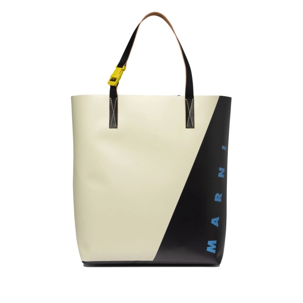 logo-print leather tote bag