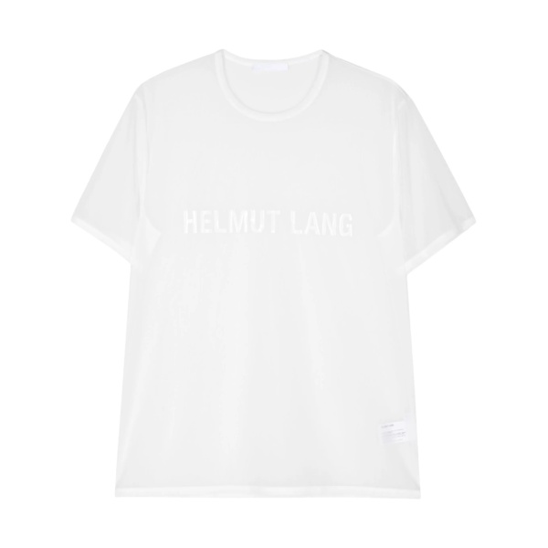 logo-print sheer T-shirt