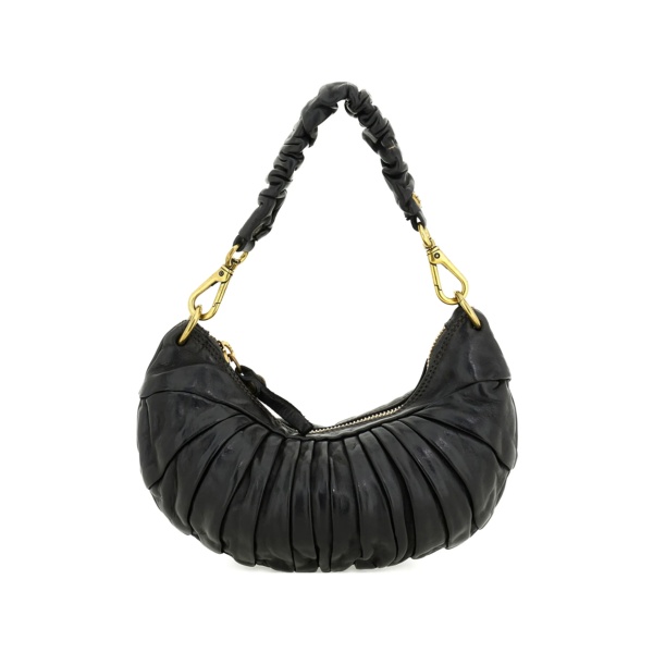 Luna pleated top-handle shoulder bag