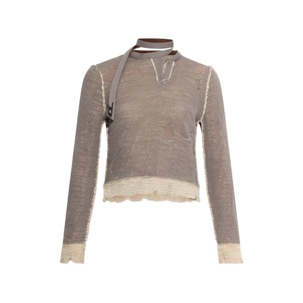 M-Dracarina frayed knitted sweater