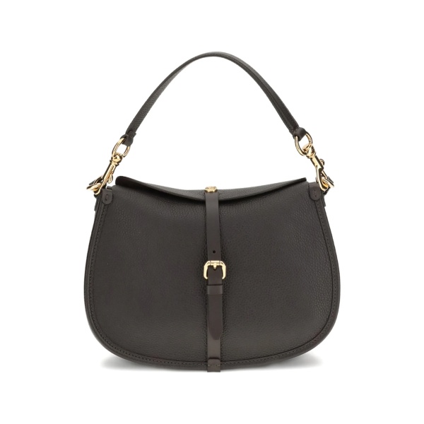 medium buckle-fastening pebble-leather shoulder bag