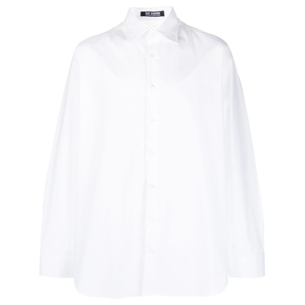 mesh-detail cotton shirt