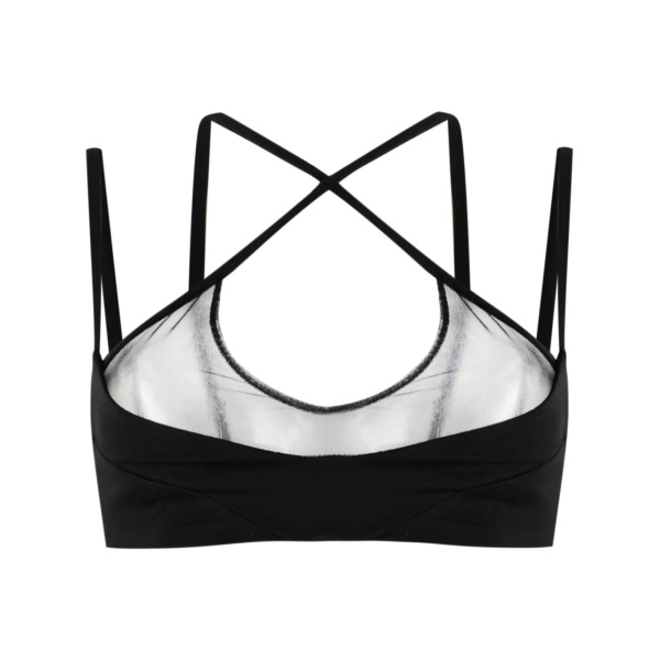 mesh-panel criss-cross bralette top