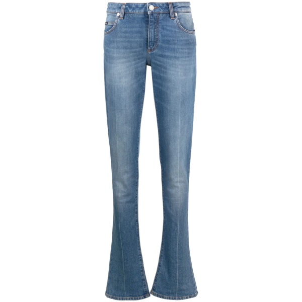 mid-rise flared jeans