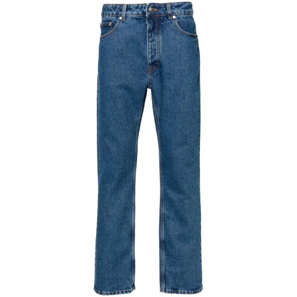 monogram-embroidered straight-leg jeans