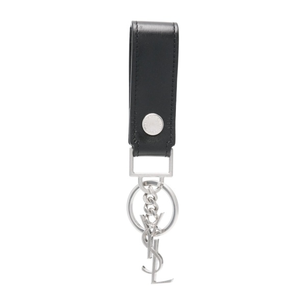 monogram leather keyring