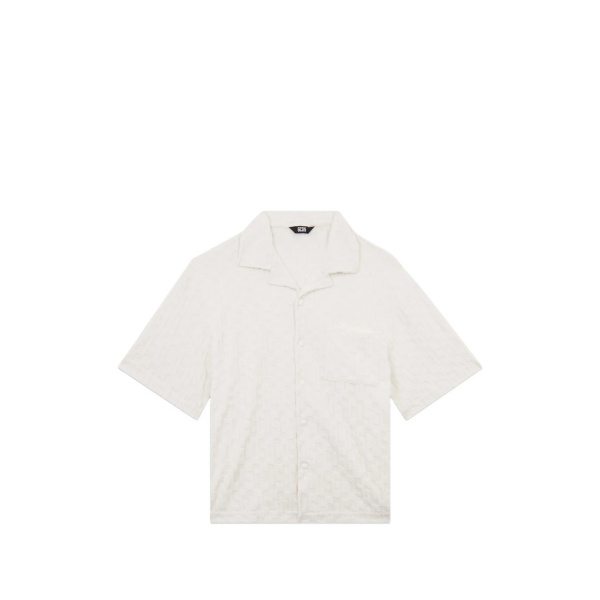 monogram-patterned shirt