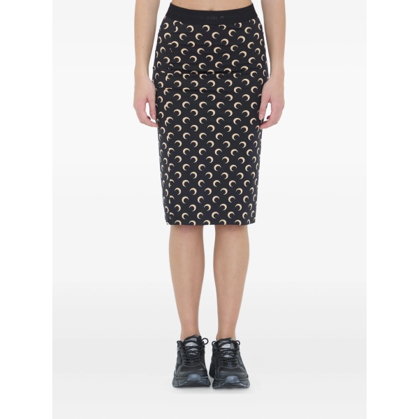 moon-print midi skirt