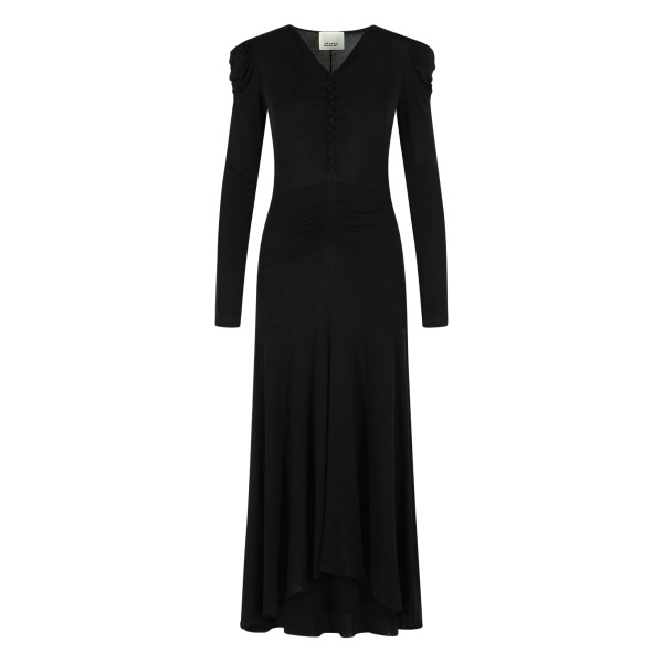 Nejma patch-button V-neck maxi dress