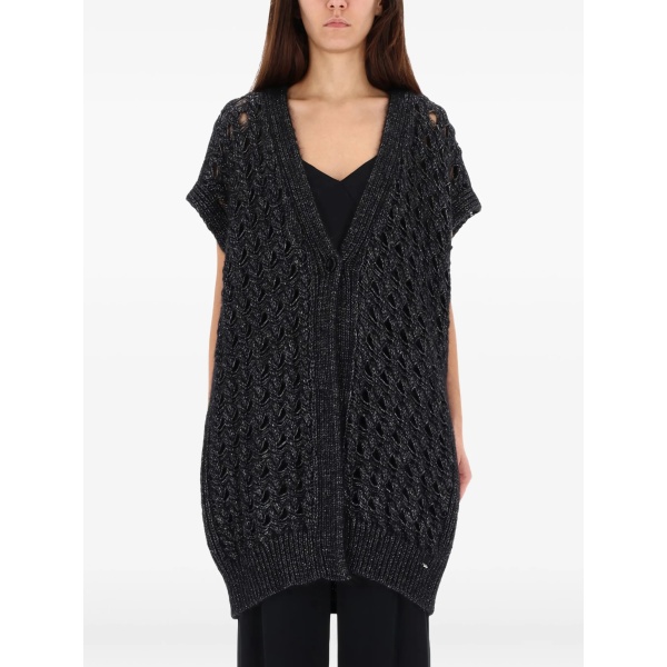 openwork short-sleeve vest
