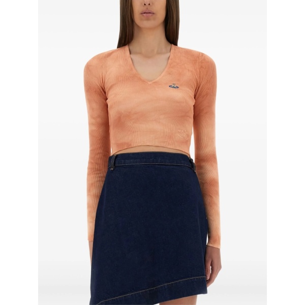 Orb-embroidered crop top