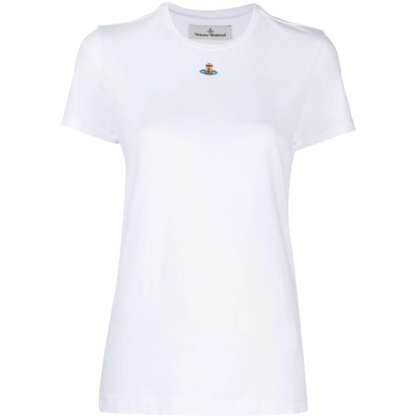 Orb logo-embroidery cotton T-shirt