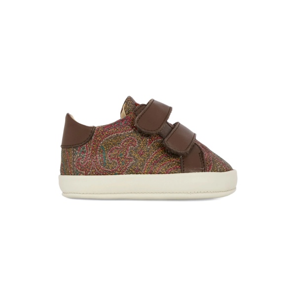 paisley-print double strap sneakers