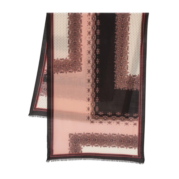 paisley-print frayed-edge scarf