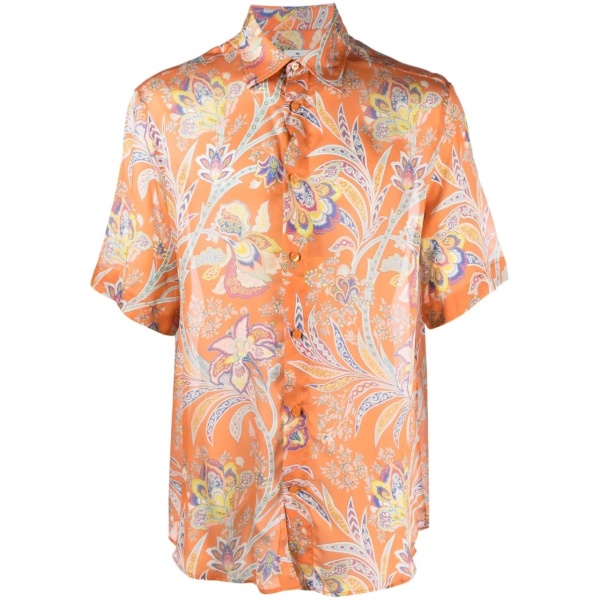 paisley-print silk shirt