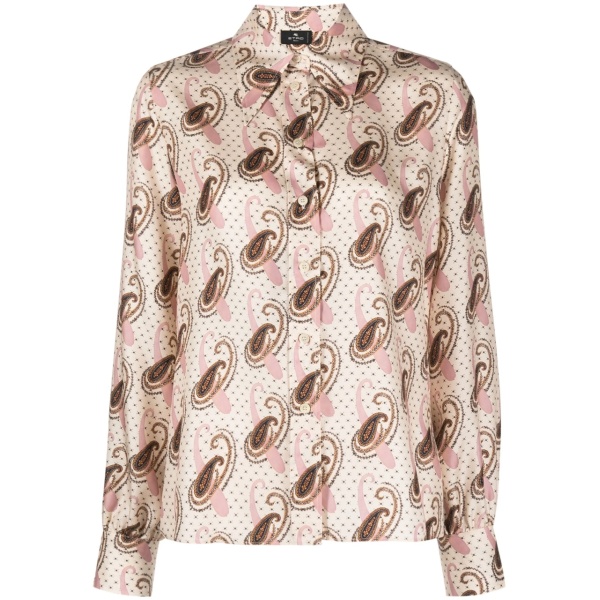 paisley-print silk shirt
