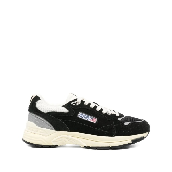 panelled lace-up sneakers