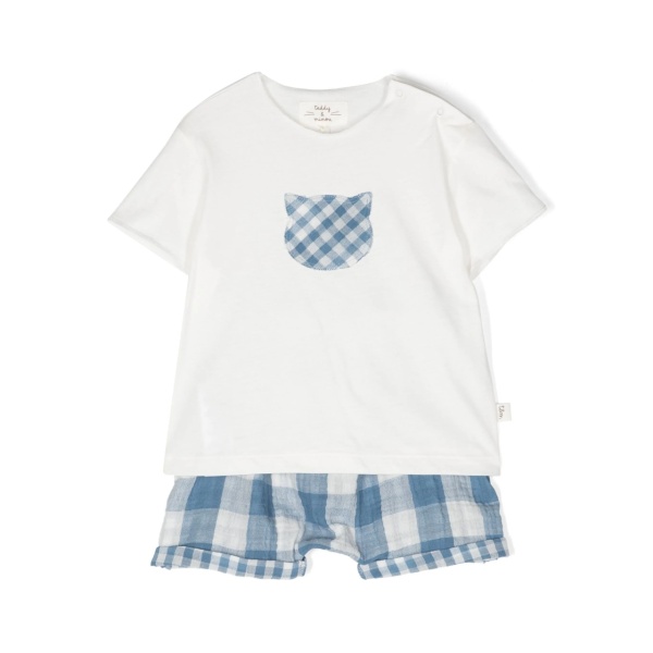 patch-detail shorts set