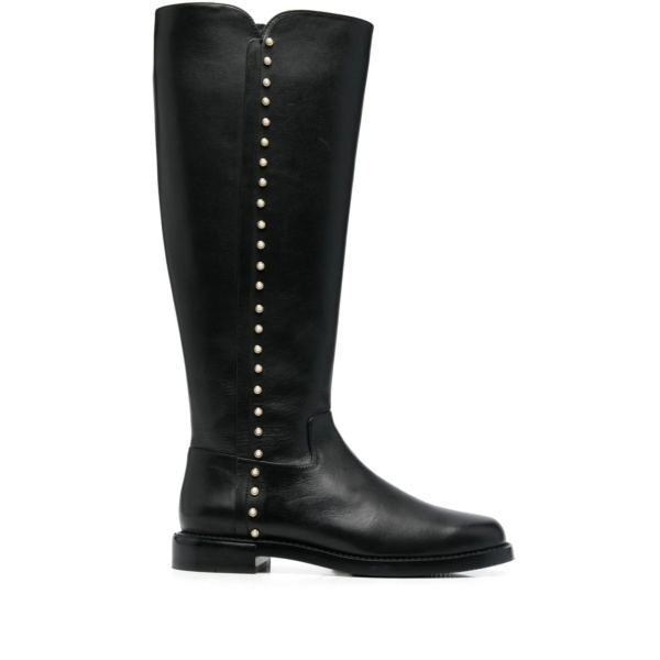 pearl-embellished detail boots