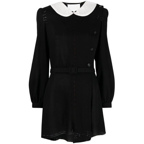 Peter Pan-collar wool minidress