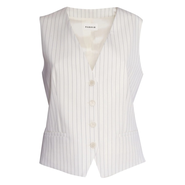 pinstripe buttoned waistcoat