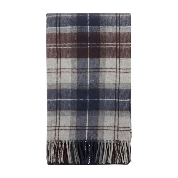 plaid fringed scarf