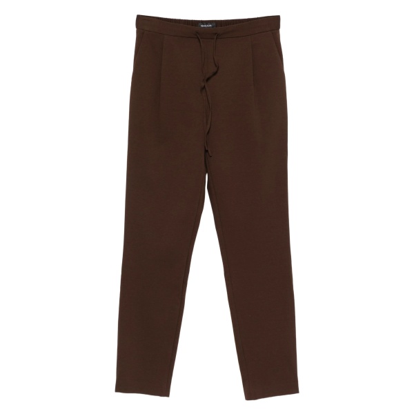pleated drawstring straight trousers