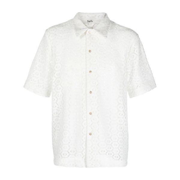 pointelle-knit shirt