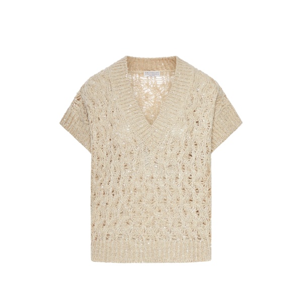 pointelle-knit top