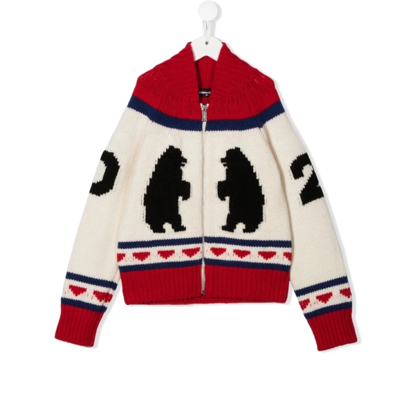 polar-bear knitted cardigan