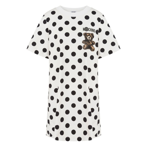 polka-dot teddy mini day dress