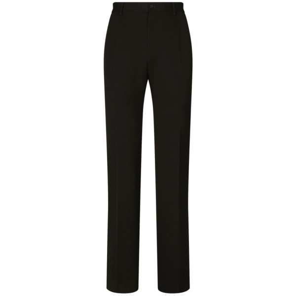 pressed-crease wool trousers