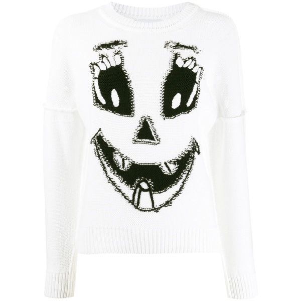 Pumpkin Face intarsia jumper