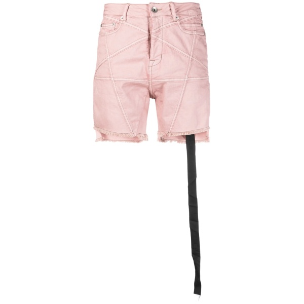 raw-cut denim shorts