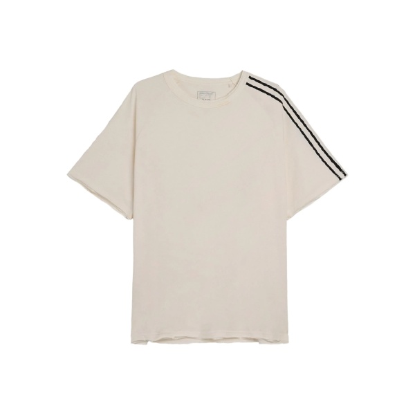 raw-edge 3-stripes T-shirt