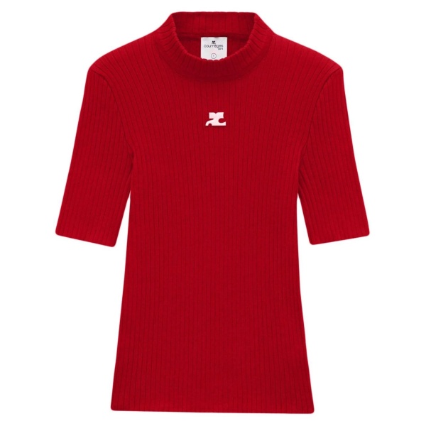 Reedition cotton-blend knitted top