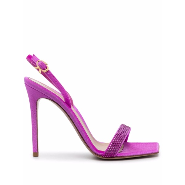 rhinestone leather sandals