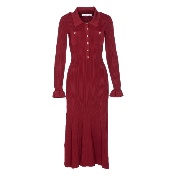 ribbed button-front dress