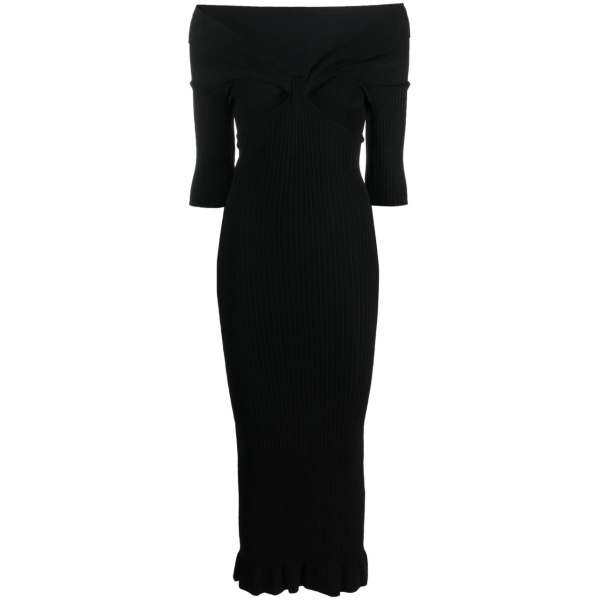 ribbed-knit midi dress