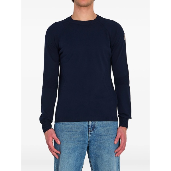 ribbed round-neck knit sweater