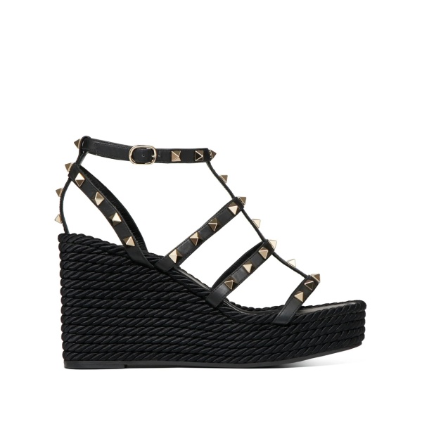 Rockstud 95mm caged wedge sandals
