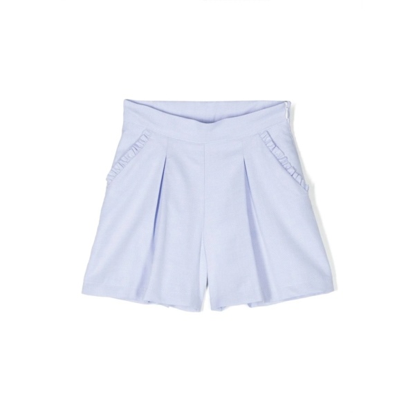 ruffle-trim pleated shorts