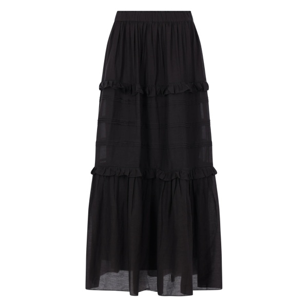 ruffled tiered maxi skirt