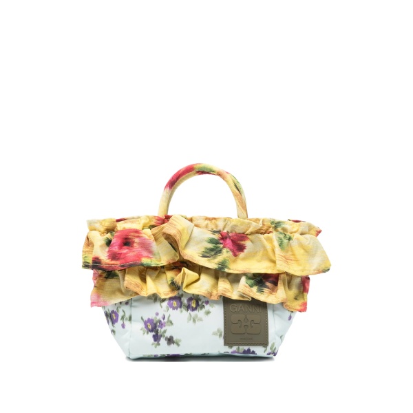 ruffled-trim tote bag