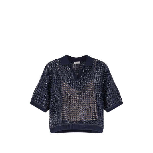 sequin-embellished knit top