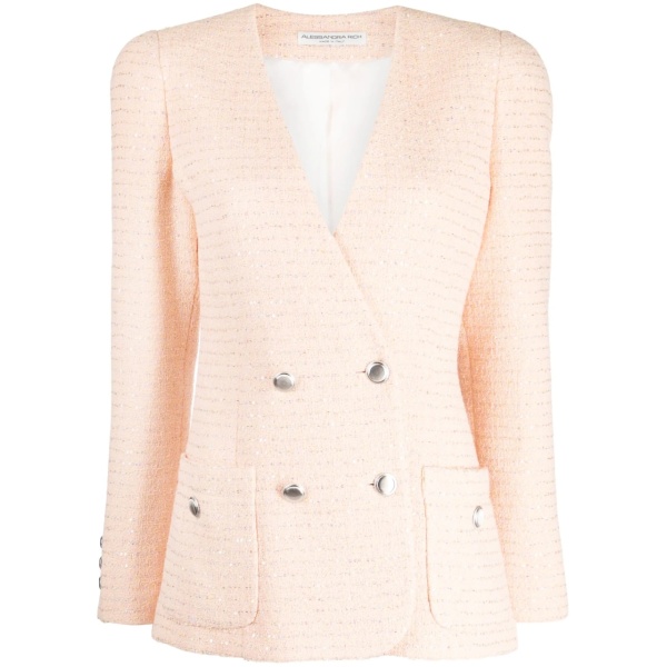 sequin-embellished tweed blazer