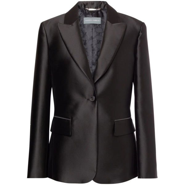 single-breasted satin blazer