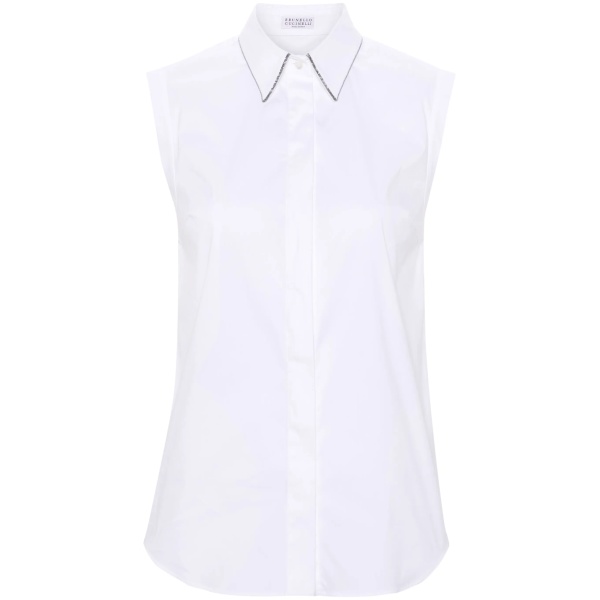 sleeveless button-up shirt