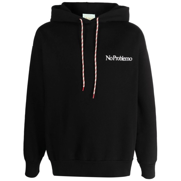 slogan-print cotton hoodie