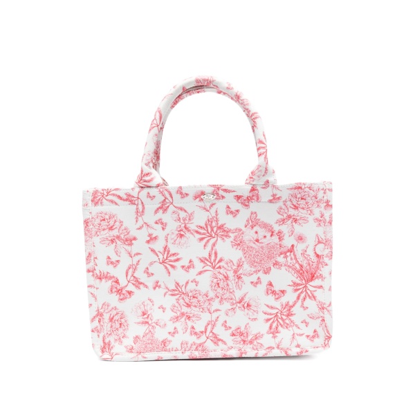 small floral-print tote bag
